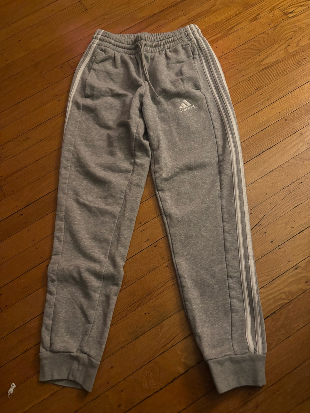 adidas Heather Gray Jogger Pants with Logo Tag